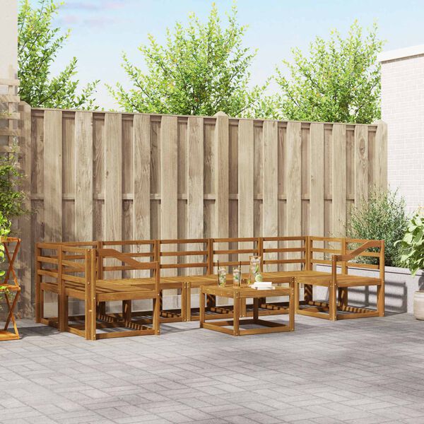 vidaXL Комплект дивани за открито 8 pcs Естествен