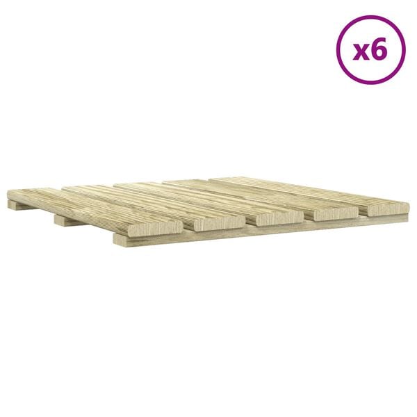 vidaXL Плочка за decking 6 pcs Зелен 50 x 50 cm