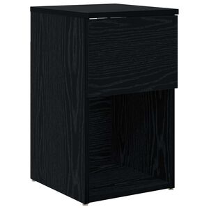vidaXL Шкаф за легло Черен дъб 29 х 31,5 х 49 см Инженерна дървесина