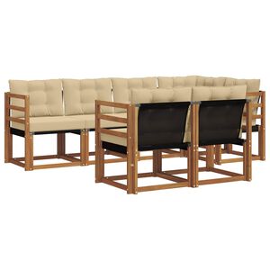 vidaXL Комплект дивани за открито 7 pcs Натурален и Бежов