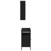 vidaXL Комплект мебели за баня от 2 части, черен, инженерно дърво