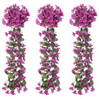 vidaXL Гирлянди от изкуствени цветя 3 бр светлолилави 85 см