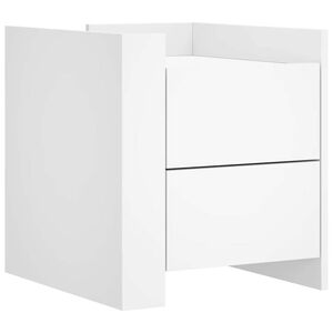 vidaXL Нощно шкафче, бяло, 45x50x50 см, инженерно дърво