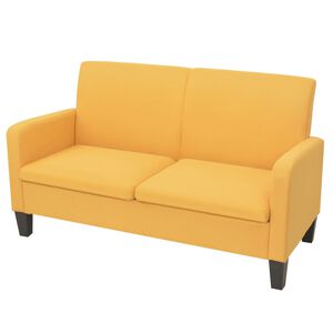 vidaXL Двуместен диван, 135х65х76 см, жълт