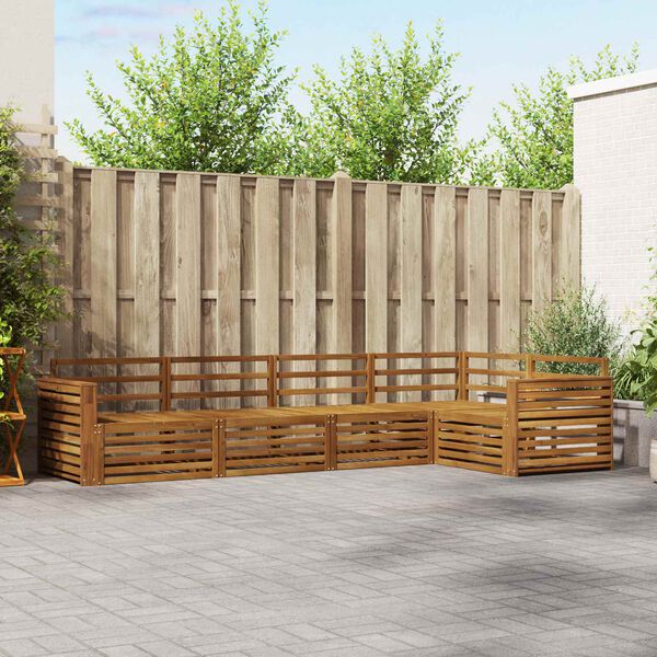 vidaXL Комплект дивани за открито 5 pcs Естествен