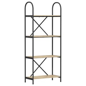 vidaXL Рафт за книги 4 нива 60 x 30 x 146 см Инженерна дървесина