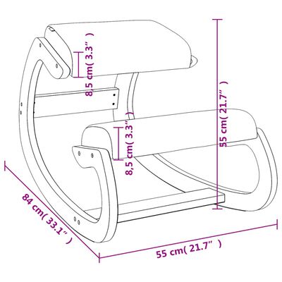 vidaXL Стол с опора за колене, кремав, 55x84x55 см, шперплат от бреза