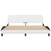 vidaXL Рамка за легло Dover, бяла, черна, 180x200см, изкуствена кожа