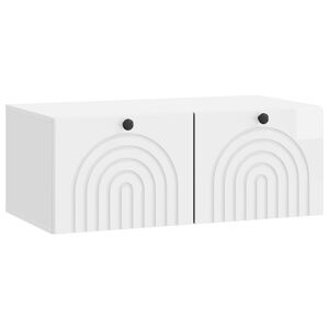 vidaXL Стенно монтиран ТВ шкаф Бял гланц 78,5 x 41 x 30 см