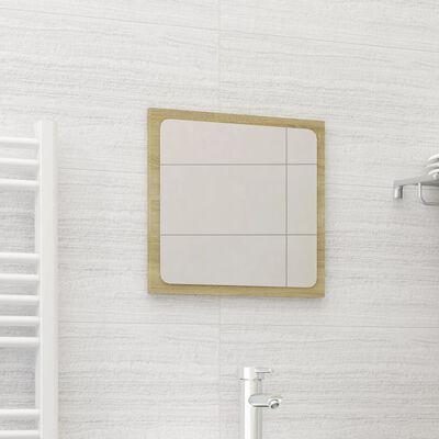 vidaXL Огледало за баня, дъб сонома, 40x1,5x37 см, ПДЧ