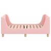 vidaXL Легло за малко с главна дъска Розово 70 x 140 cm Вълнена тъкан