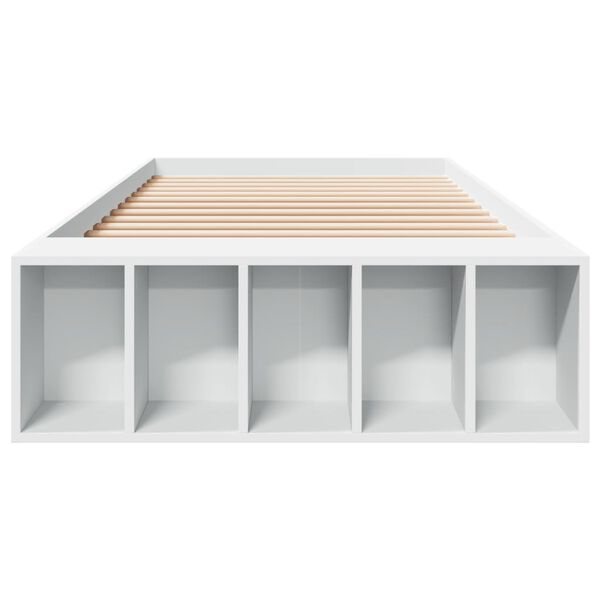 vidaXL Рамка за легло, бяла, 90x190 см, инженерно дърво