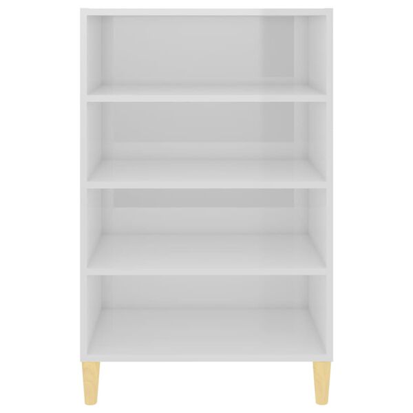 vidaXL Бюфет, бял гланц, 57x35x90 см, инженерно дърво