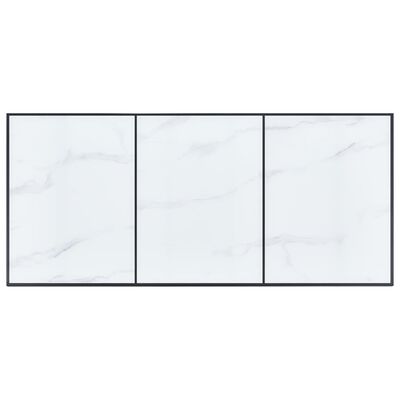 vidaXL Трапезна маса, бяла, 180x90x75 см, закалено стъкло
