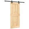 vidaXL Преплъзваща се врата 85 x 210 cm Естествено и черно