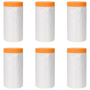 vidaXL Калъф за прах с лепилна лента 6 бр. Прозрачен 110 x 3300 см