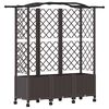 vidaXL Повдигнато легло с решетка и покривка Кафяво 163 x 40 x 144 см