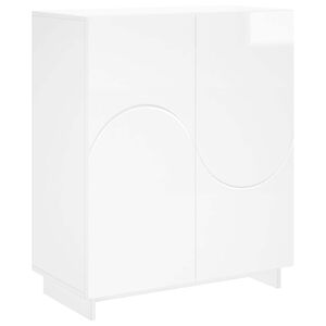 vidaXL Шкаф за обувки 73 x 38 x 87,5 см Инженерна дървесина Бял гланц
