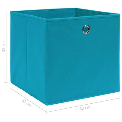vidaXL Кутии за съхранение 10 бр бебешко сини 32x32x32 см плат