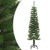 vidaXL Изкуствена тънка коледна елха със стойка, 150 см, PE