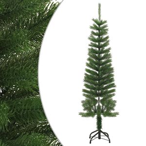vidaXL Изкуствена тънка коледна елха със стойка, 150 см, PE