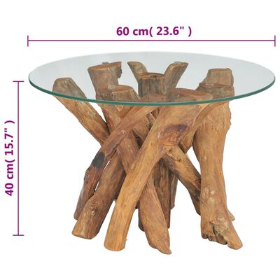 vidaXL Маса за кафе, солидно тиково дърво, 60 см
