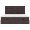 vidaXL Османска легло с матраци, тъмнокафяво, 200x200 см, плат