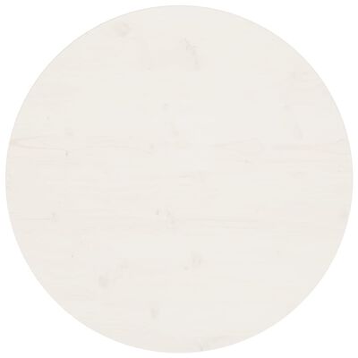 vidaXL Плот за маса, бял, Ø70x2,5 см, бор масив
