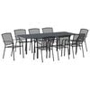vidaXL Комплект за хранене в градината 9 pcs Антрацит Стомана