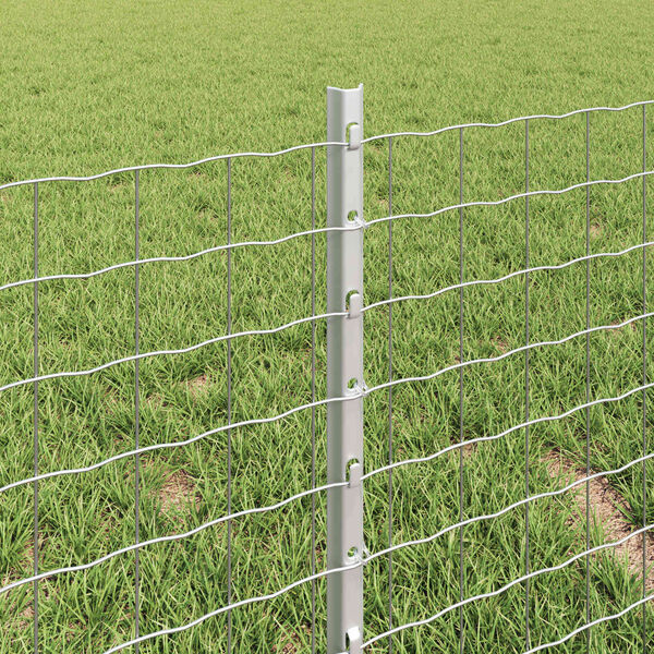vidaXL Ограда с пост Сребрист 0,4 x 25 м Стомана