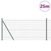 vidaXL Ограда с пост Зелен 0,8 x 25 m Стомана и PVC