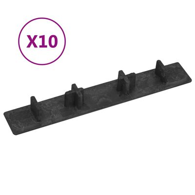 vidaXL Крайни капачки за декинг 10 бр черни пластмаса
