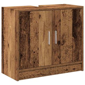 vidaXL Шкаф за баня Старо дърво 63 x 29 x 55 cm Инженерна дървесина