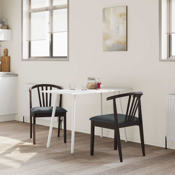 vidaXL Трапезен стол 2 pcs Светло кафяво и черно