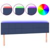 vidaXL LED горна табла за легло, синя, 180x5x78/88 см, плат