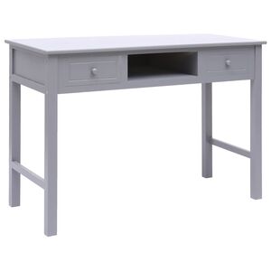 vidaXL Писалище, сиво, 110x45x76 см, дърво