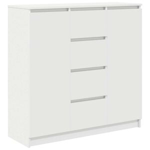 vidaXL Бюфет с чекмеджета, бял, 100,5x35x98,5 см, инженерно дърво