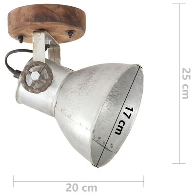 vidaXL Индустриални стенни/тавански лампи 2 бр сребристи 20x25 см E27