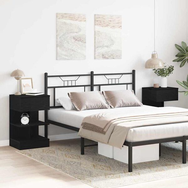 vidaXL Нощен шкаф 2 pcs Черния дъб 40 x 35 x 65 см Инженерно дърво