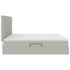 vidaXL Легло с място за съхранение и матрак Светлосиво 200 x 200 cm