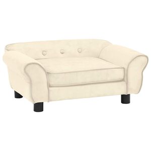 vidaXL Кучешки диван, кремав, 72x45x30 см, плюш