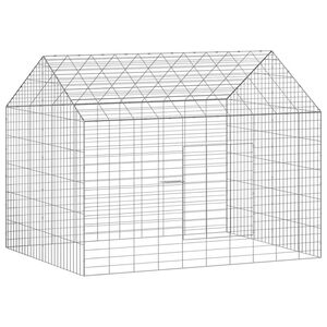 vidaXL Клетка за заек Сребрист 100 x 78 x 78 см Галванизирана стомана