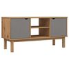 vidaXL ТВ шкаф OTTA, кафяво и сиво, 113,5x43x57 см, бор масив