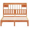 vidaXL Легло с етажерка за книги, без матрак, 135x190 см, бор масив