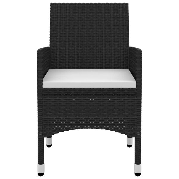 vidaXL Градински комплект с възглавници 5 части полиратан и стъкло