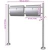 vidaXL Двойна пощенска кутия на стойка, неръждаема стомана