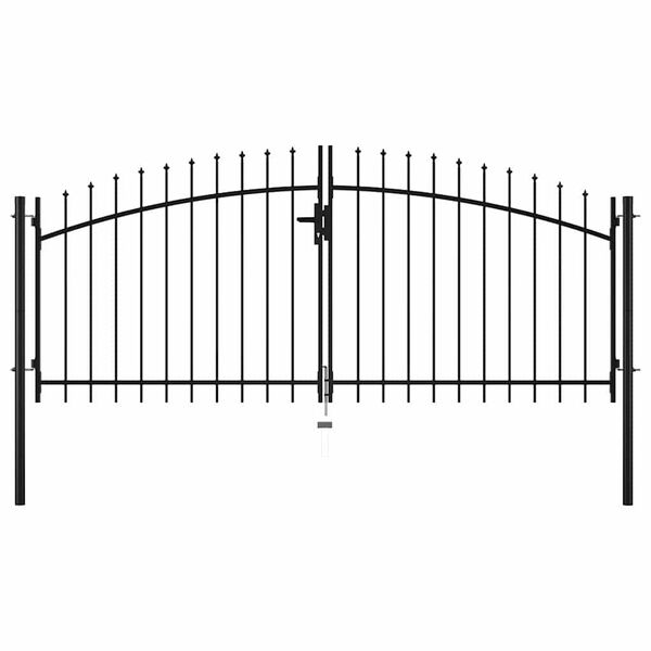 vidaXL Двойна градинска врата със заострени върхове, 300x150 см