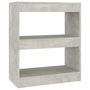 vidaXL Библиотека/разделител за стая, бетонно сива, 60x30x72 см