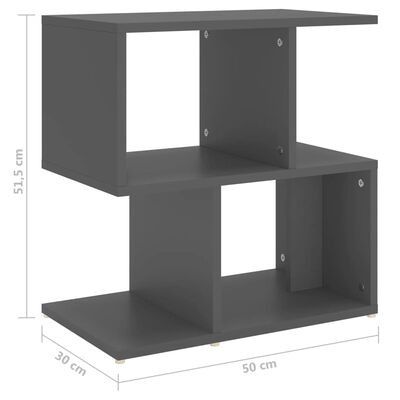 vidaXL Нощни шкафчета, 2 бр, сиви, 50x30x51,5 см, ПДЧ