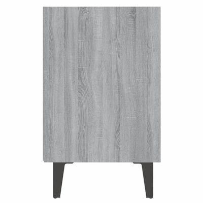 vidaXL Нощни шкафчета с метални крака, 2 бр, сив сонома, 40x30x50 см